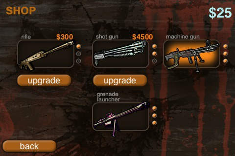Gameplay screenshots of the Adventures of the Zombie sniper for iPad, iPhone or iPod.