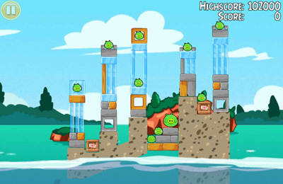 Gameplay screenshots of the Angry Birds Seasons: Water adventures for iPad, iPhone or iPod.