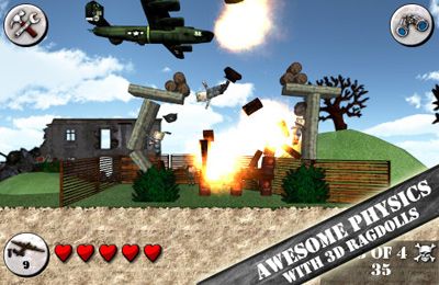 Gameplay screenshots of the Angry World War 2 for iPad, iPhone or iPod.