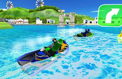 Gameplay screenshots of the Aqua Moto Racing 2 for iPad, iPhone or iPod.