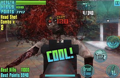 Gameplay screenshots of the AR Dead Raid for iPad, iPhone or iPod.