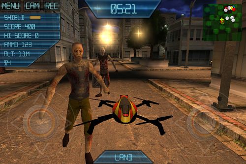 Gameplay screenshots of the ARDrone sim: Zombies for iPad, iPhone or iPod.