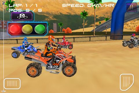 Gameplay screenshots of the ATV quad racer for iPad, iPhone or iPod.