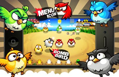 Gameplay screenshots of the Bird Rush for iPad, iPhone or iPod.