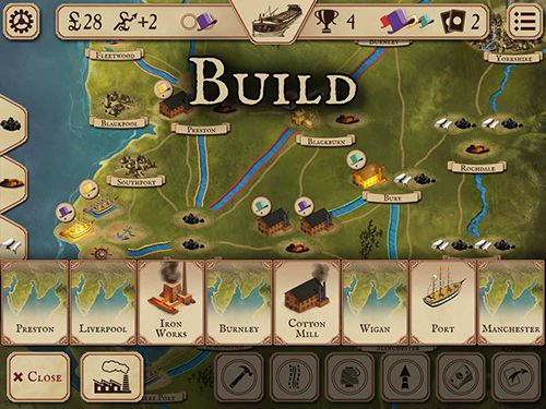 Gameplay screenshots of the Brass for iPad, iPhone or iPod.