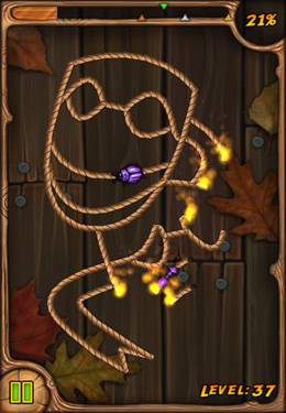 Gameplay screenshots of the Burn the Rope for iPad, iPhone or iPod.