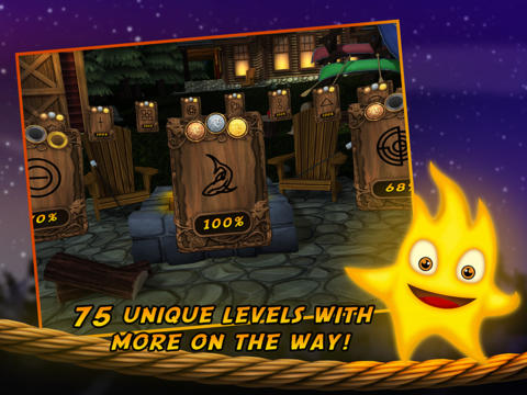 Gameplay screenshots of the Burn the Rope 3D for iPad, iPhone or iPod.
