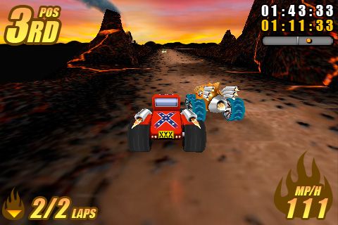 Gameplay screenshots of the Burning tires for iPad, iPhone or iPod.