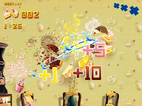Gameplay screenshots of the Cake ninja for iPad, iPhone or iPod.