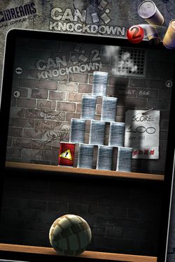 Gameplay screenshots of the Can Knockdown 2 for iPad, iPhone or iPod.