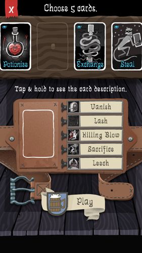 Gameplay screenshots of the Card crawl for iPad, iPhone or iPod.