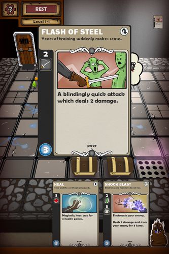 Gameplay screenshots of the Card dungeon for iPad, iPhone or iPod.