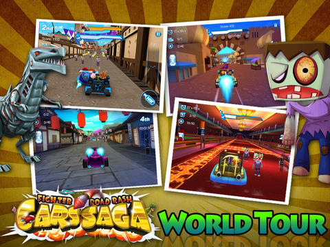 Gameplay screenshots of the Cars Saga: Fighter Road Rash for iPad, iPhone or iPod.
