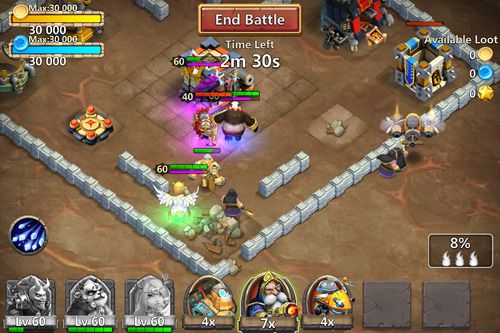 Gameplay screenshots of the Castle clash for iPad, iPhone or iPod.