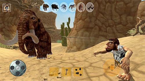 Gameplay screenshots of the Caveman hunter for iPad, iPhone or iPod.