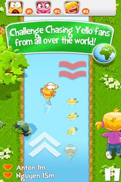 Gameplay screenshots of the Chasing Yello Friends for iPad, iPhone or iPod.