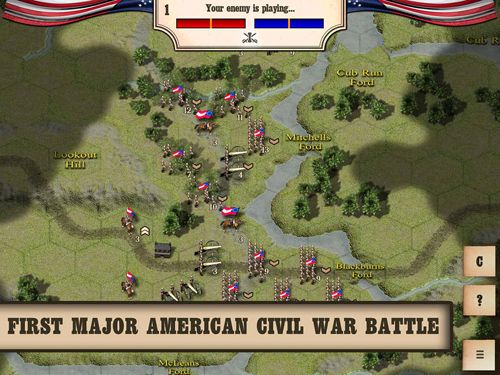 Gameplay screenshots of the Civil war: Bull Run 1861 for iPad, iPhone or iPod.