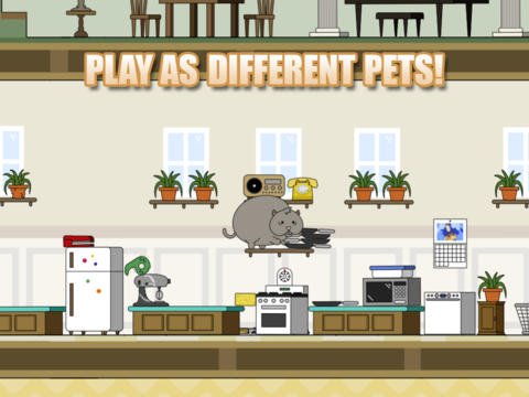 Gameplay screenshots of the Clumsy Cat for iPad, iPhone or iPod.
