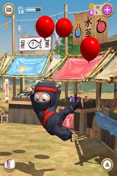 Gameplay screenshots of the Clumsy Ninja for iPad, iPhone or iPod.