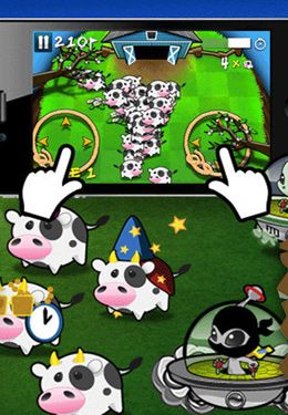 Gameplay screenshots of the Cows vs. Aliens for iPad, iPhone or iPod.