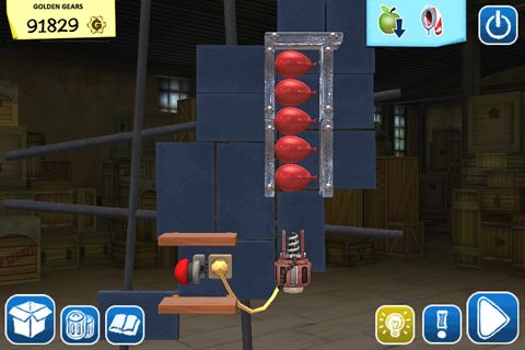 Gameplay screenshots of the Crazy machines: Golden gears for iPad, iPhone or iPod.