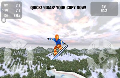 Gameplay screenshots of the Crazy Snowboard for iPad, iPhone or iPod.