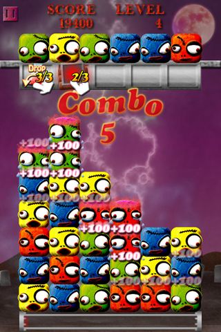 Gameplay screenshots of the Cube zombie for iPad, iPhone or iPod.