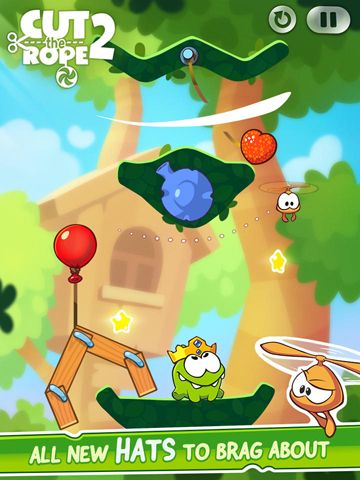 Gameplay screenshots of the Cut the Rope 2 for iPad, iPhone or iPod.