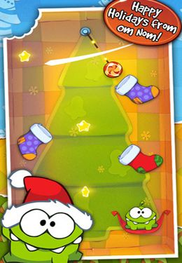 Gameplay screenshots of the Cut the Rope Holiday Gift for iPad, iPhone or iPod.