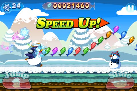 Gameplay screenshots of the Dash! Dash! Pengy for iPad, iPhone or iPod.