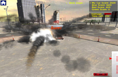 Gameplay screenshots of the Demolition Derby Reloaded for iPad, iPhone or iPod.