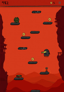 Gameplay screenshots of the Doodle Jump for iPad, iPhone or iPod.