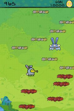 Gameplay screenshots of the Doodle Jump Easter Special for iPad, iPhone or iPod.
