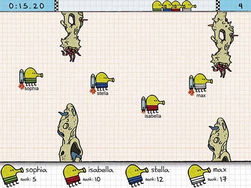 Gameplay screenshots of the Doodle jump race for iPad, iPhone or iPod.