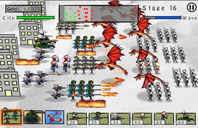 Gameplay screenshots of the Doodle Wars 4 : Gun vs Sword for iPad, iPhone or iPod.