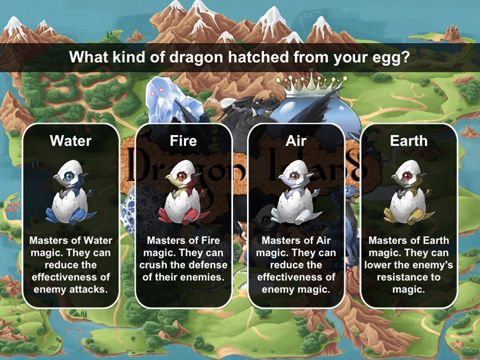 Gameplay screenshots of the Dragon island blue for iPad, iPhone or iPod.