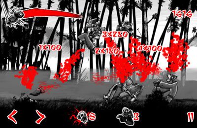 Gameplay screenshots of the Draw Slasher: Dark Ninja vs Pirate Monkey Zombies for iPad, iPhone or iPod.
