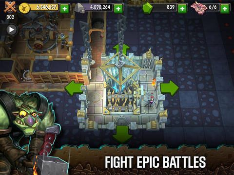Gameplay screenshots of the Dungeon Keeper for iPad, iPhone or iPod.
