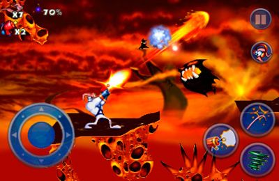 Gameplay screenshots of the Earthworm Jim for iPad, iPhone or iPod.