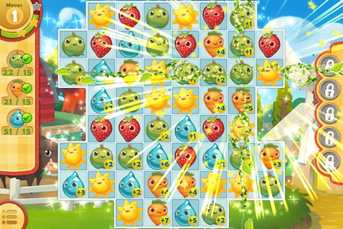 Gameplay screenshots of the Farm heroes: Saga for iPad, iPhone or iPod.