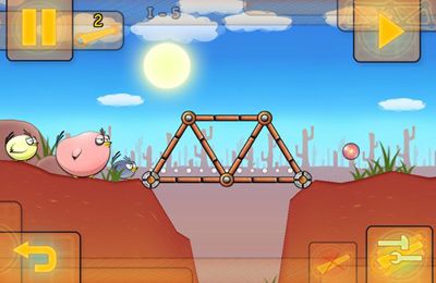 Gameplay screenshots of the Fat Birds Build a Bridge! for iPad, iPhone or iPod.