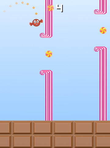 Gameplay screenshots of the Flappy candy for iPad, iPhone or iPod.