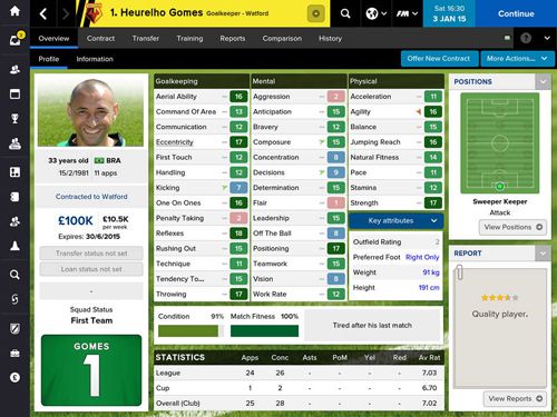 Gameplay screenshots of the Football manager classic 2015 for iPad, iPhone or iPod.