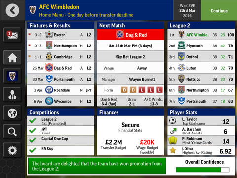 Gameplay screenshots of the Football manager mobile 2016 for iPad, iPhone or iPod.