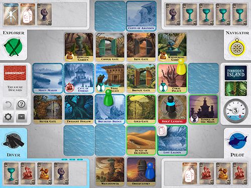 Gameplay screenshots of the Forbidden island for iPad, iPhone or iPod.