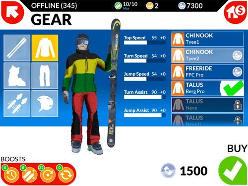 Gameplay screenshots of the FRS ski cross: Racing challenge for iPad, iPhone or iPod.