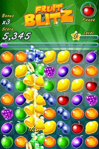 Gameplay screenshots of the Fruit blitz for iPad, iPhone or iPod.