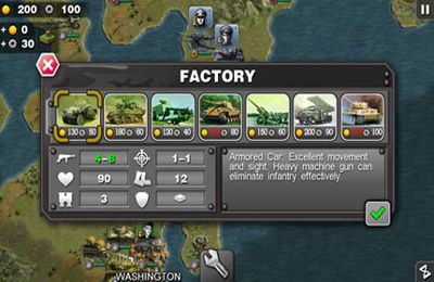 Gameplay screenshots of the Glory of Generals for iPad, iPhone or iPod.