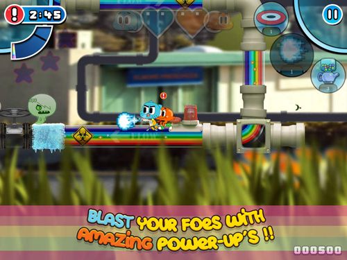 Gameplay screenshots of the Gumball: Rainbow ruckus for iPad, iPhone or iPod.