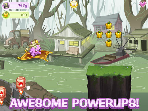 Gameplay screenshots of the Ham on the Run! for iPad, iPhone or iPod.